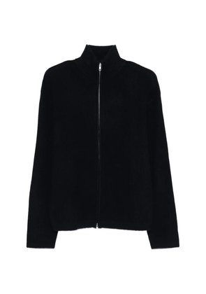 Soft Goat zip ribbed cardigan - Blue