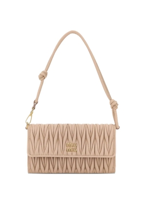Miu Miu Matelassé quilted nappa leather wallet - Neutrals