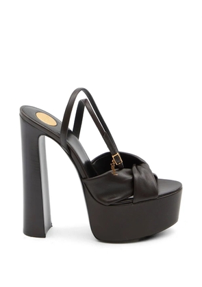 Saint Laurent Franciane crossed-strap platform sandals - Brown