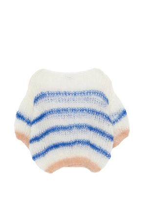 Maiami short-sleeve striped sweater - White