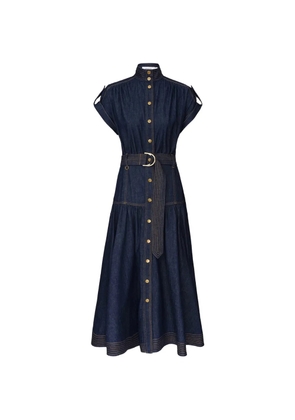 ZIMMERMANN button-up belted midi dress - Blue