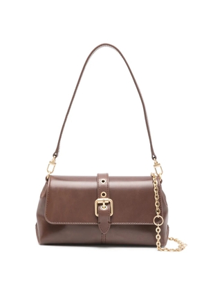 Maje buckle chain leather shoulder bag - Brown