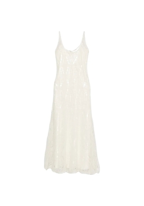 Fabiana Filippi crochet-knit sleeveless midi dress - White