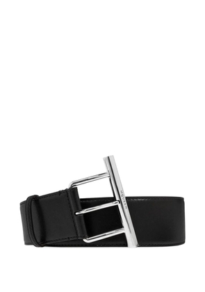 Alexander McQueen T-bar engraved-logo belt - Black