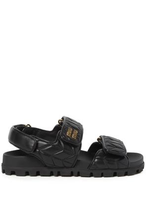 Miu Miu quilted leather sandals - Black