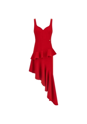 Catalina D'anglade ruffled asymmetric midi dress - Red