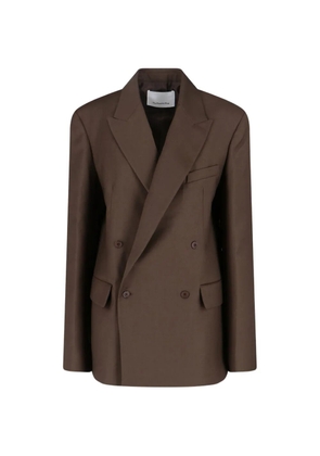 The Frankie Shop Newark double-breasted blazer - Brown