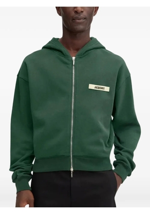 Jacquemus logo zipped hoodie - Green