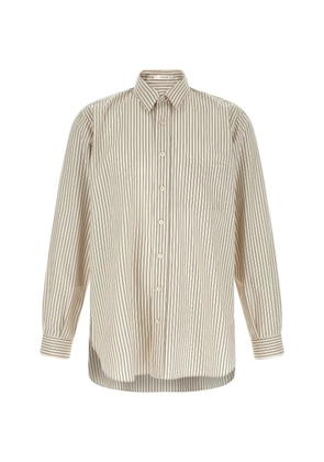 The Row Kardiff striped cotton shirt - Neutrals