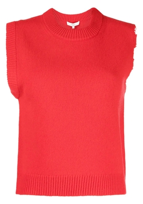 Tibi distressed lambswool vest - Red