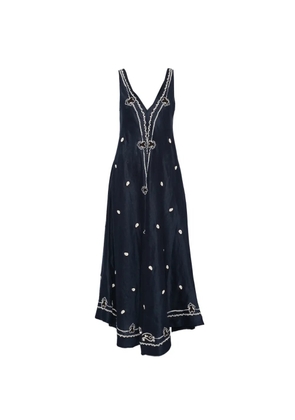 P.A.R.O.S.H. Beach embroidered maxi dress - Blue