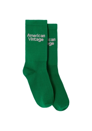 American Vintage Clypsun intarsia-logo socks - Green