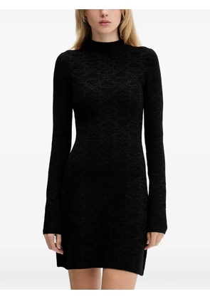 HUGO geometric-pattern mini dress - Black