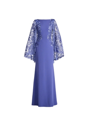 Tadashi Shoji floral cape dress - Purple