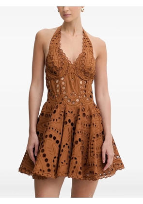 Charo Ruiz Ibiza Sandlight cutout scalloped dress - Brown