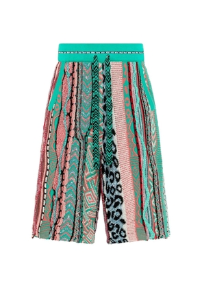 Laneus knitted patterned shorts - Green