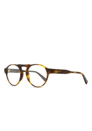 Zegna 5188 keyhole-bridge oval-frame glasses - Brown