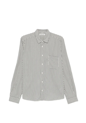 YMC Curtis striped chest-pocket shirt - White