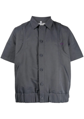 Off Duty panelled short-sleeve shirt - Grey