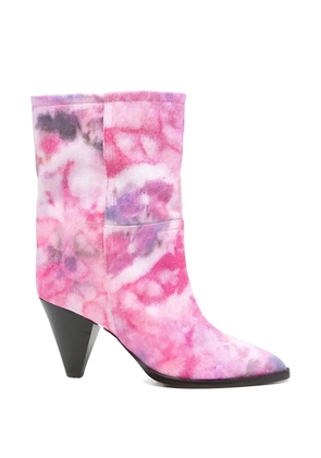 ISABEL MARANT tie-dye pointed boots - Pink