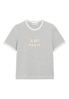 AMI Paris logo-patch T-shirt - Grey