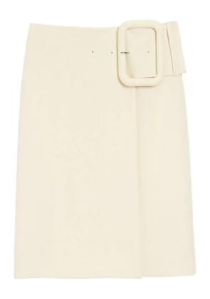 AMI Paris buckle belted midi skirt - Neutrals
