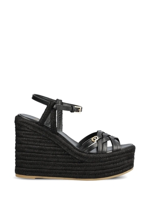 Valentino Garavani Rockstud woven wedge sandals - Black
