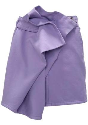 JW Anderson asymmetric draped cotton mini skirt - Purple