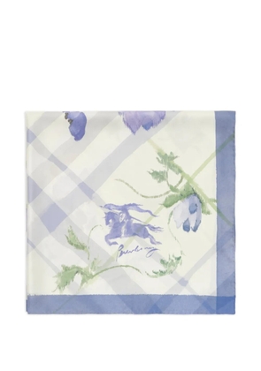 Burberry watercolour Check silk scarf - White