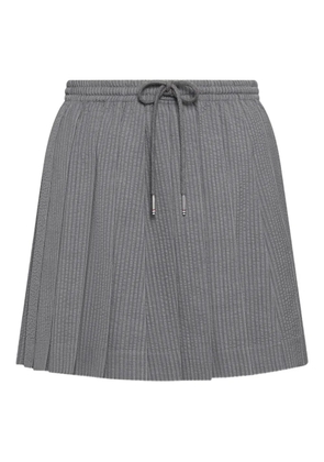 Thom Browne drawstring-fastening pleated mini skirt - Grey