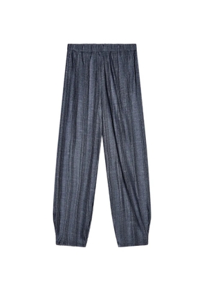 Giorgio Armani two-tone pleated jersey wide trousers - Grey