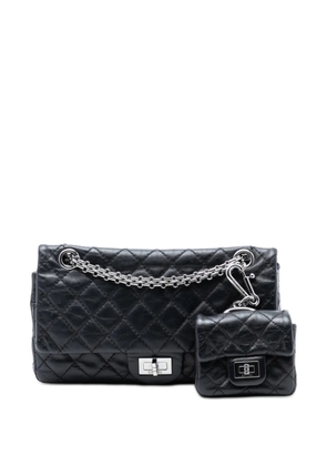 CHANEL Pre-Owned 2008-2009 Quilted Aged Calfskin Reissue 2.55 Double Flap 225 with Mini Pouch shoulder bag - Black