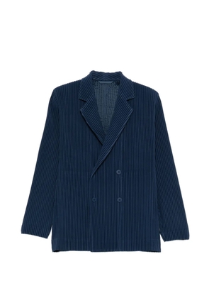 Homme Plissé Issey Miyake pleated double-breasted jacket - Blue
