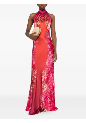 Saloni Michelle floral-print maxi dress - Red