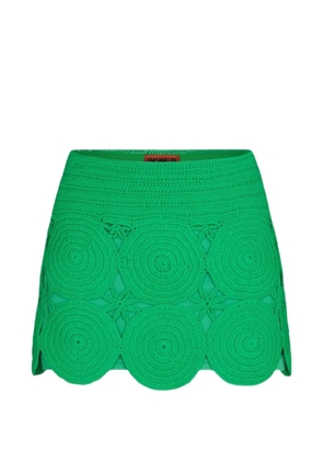 Simon Miller Beep Beep crochet appliqué mini skirt - Green