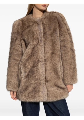 STAND STUDIO round-neck jacket - Brown