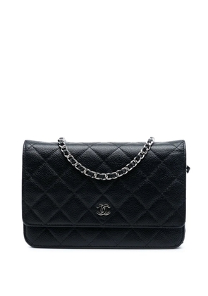 CHANEL Pre-Owned 2016-2017 CC Quilted Caviar Wallet on Chain crossbody bag - Black