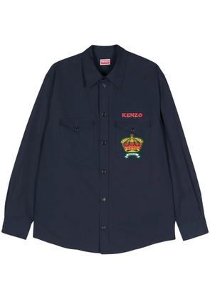 Kenzo logo-appliqué cotton shirt - Blue