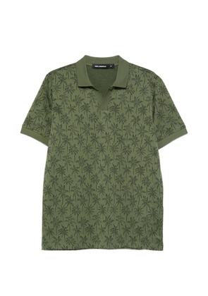 Karl Lagerfeld palm-print polo shirt - Green