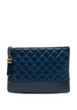 CHANEL Pre-Owned 2019 Medium Aged Calfskin Gabrielle O Case clutch bag - Blue