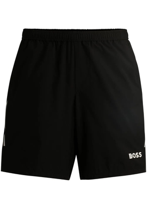 BOSS logo-print track shorts - Black