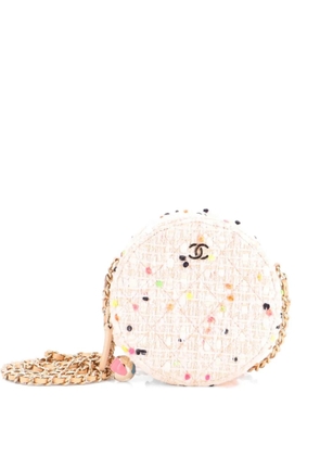 CHANEL Pre-Owned Charm Round Clutch with Chain Quilted Tweed crossbody bag - Multicolour