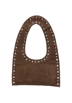 Gimaguas mini Franca studded suede shoulder bag - Brown