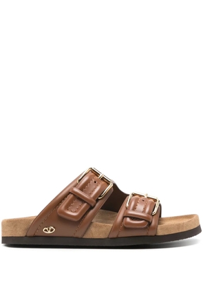 Valentino Garavani VLogo-logo leather sandals - Brown