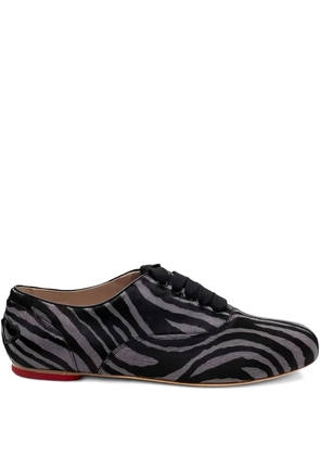 Hogan zebra-print lace-up sneakers - Black