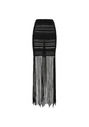 Laneus knitted fringe maxi skirt - Black