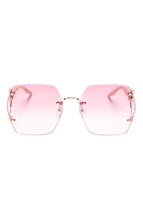 Gucci Eyewear Double G geometric-frame sunglasses - Neutrals