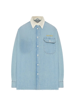 Miu Miu collared pocket shirt - Blue