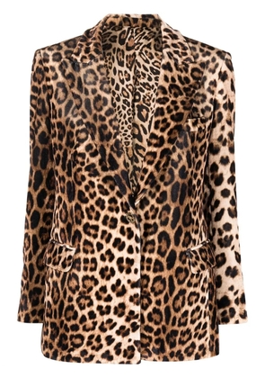 Philipp Plein leopard-print blazer - Brown