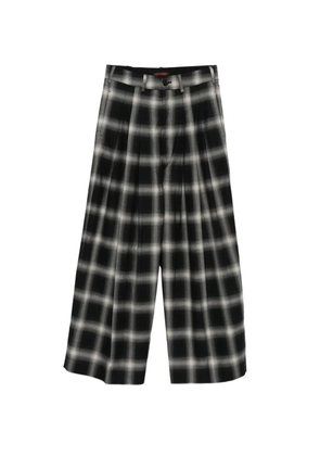 LỰU ĐẠN checked trousers - Black